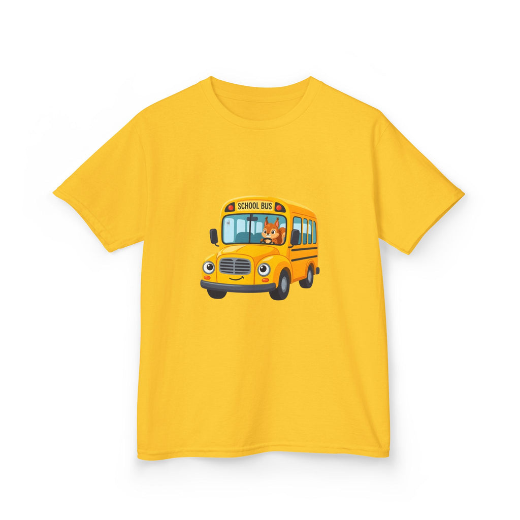 Kids School Bus T-Shirt - Cute Squirrel Driving Cartoon Tee | Back to