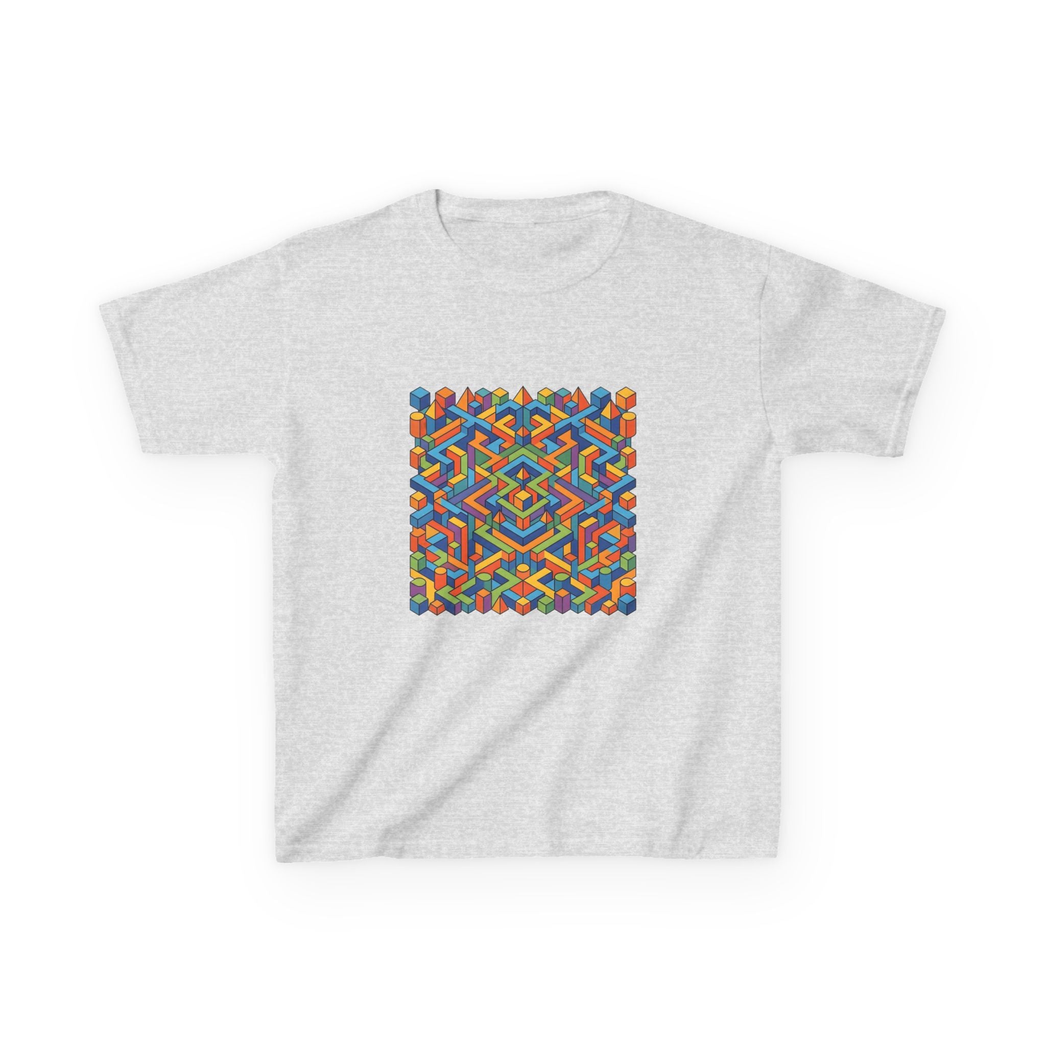 Kids T-Shirt - Colorful Isometric Optical Illusion Maze