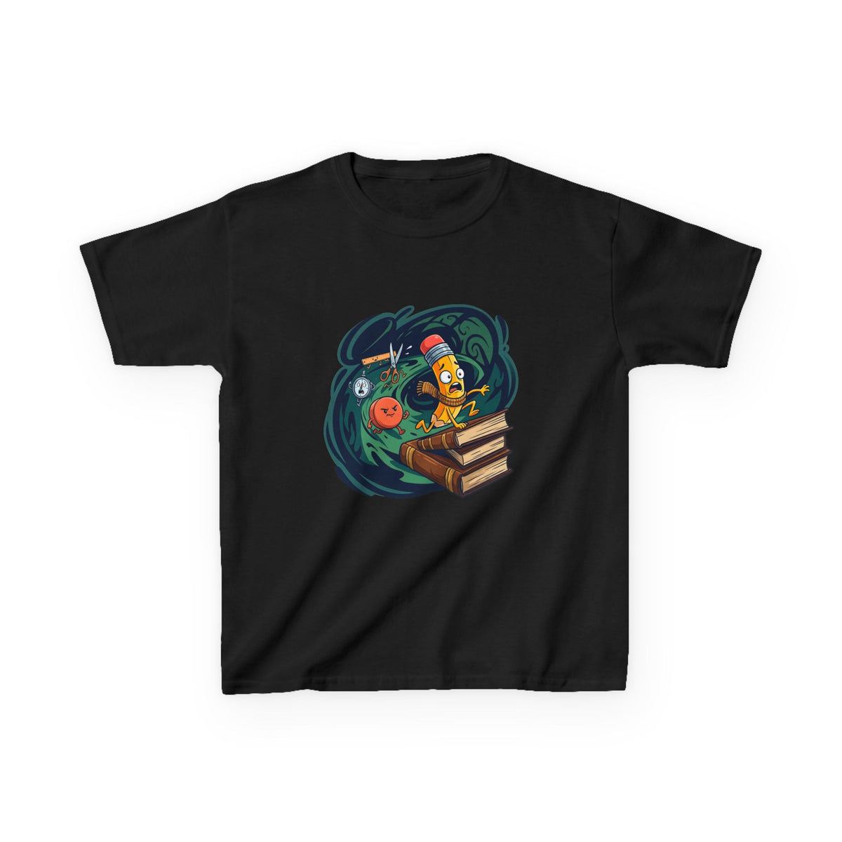 Kids School Supplies Tee - Whimsical Cartoon Design | Back to School