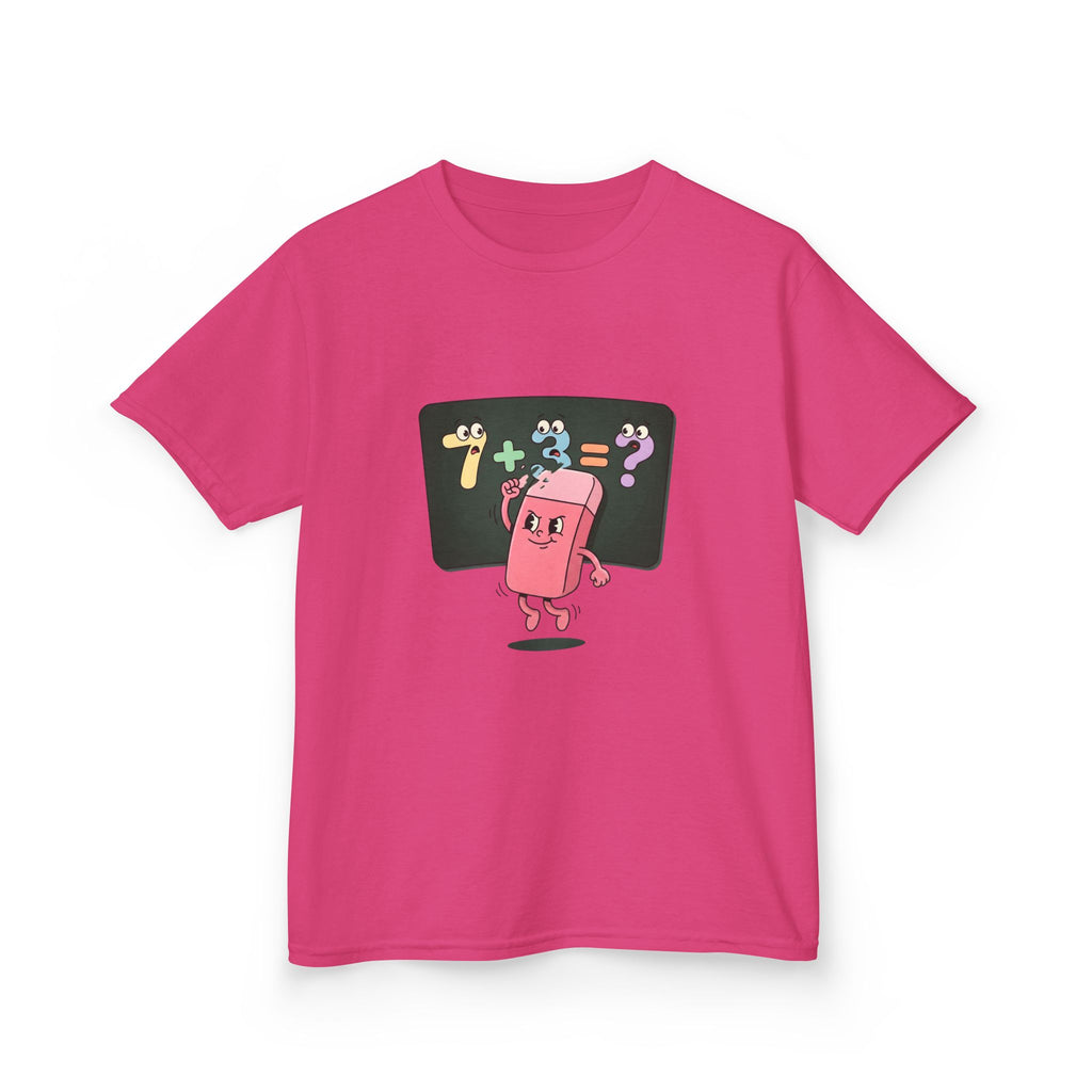 Kids Retro Math Tee - Playful Eraser Addition Problem