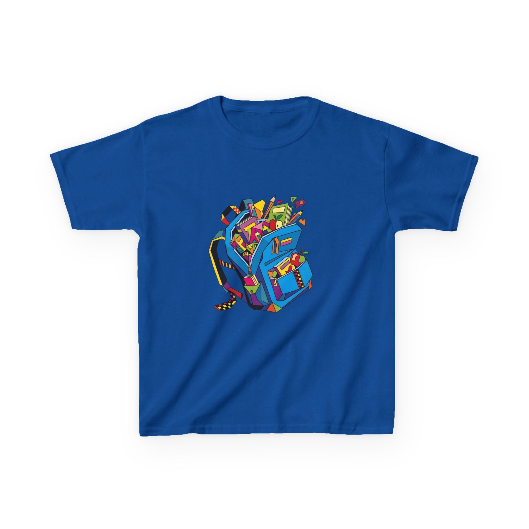 Kids Tee - Vibrant Geometric School Supplies Cartoon | Back to School