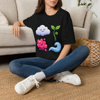 Cute Nature T-Shirt - Whimsical Cloud Sprout Wave Design | Unisex