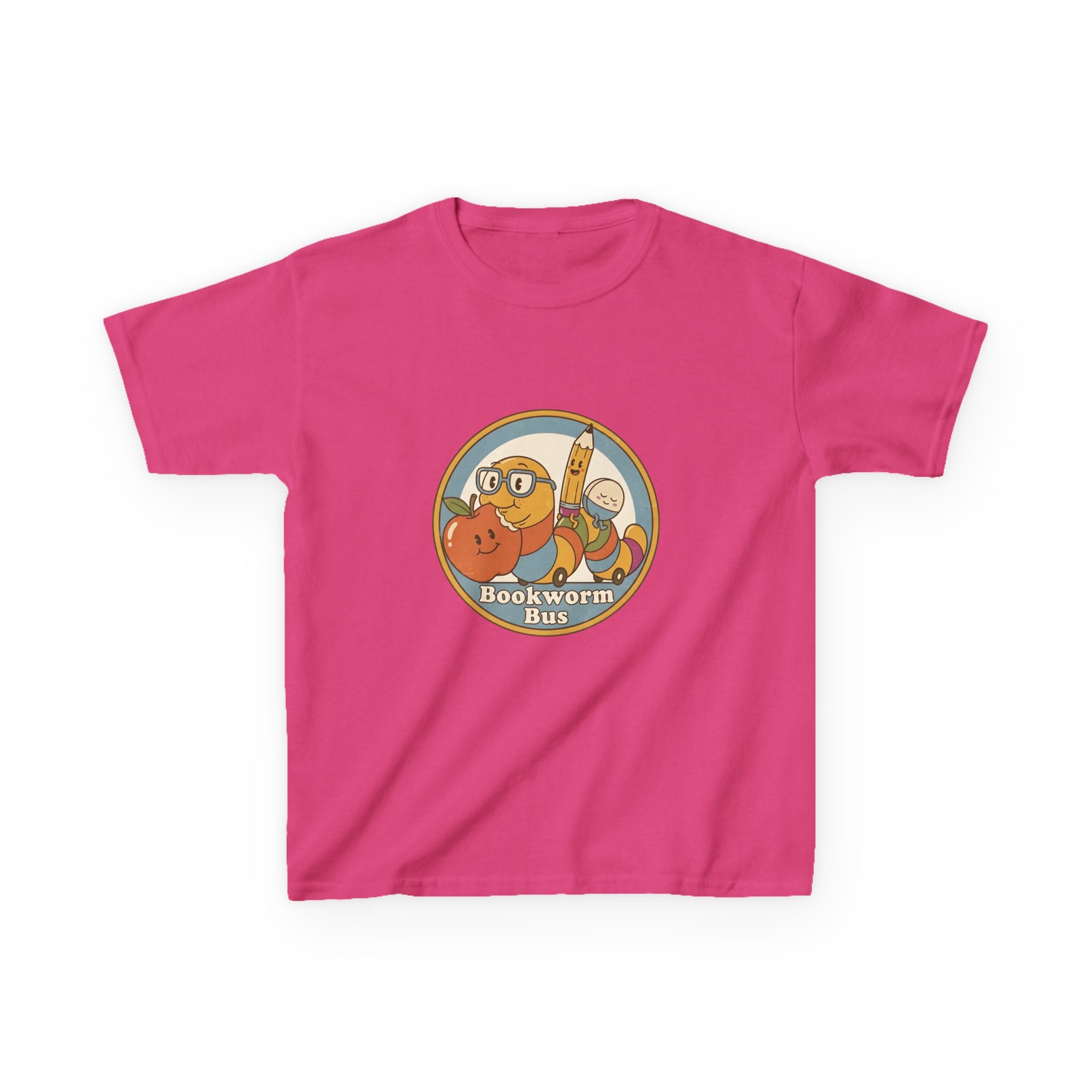Kids Bookworm T-Shirt - School Bus | Educational Learning