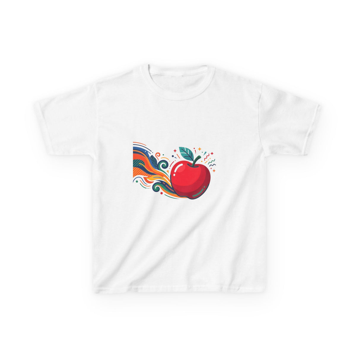Kids Abstract Fruit Tee - Vibrant Apple Art | Creative Design
