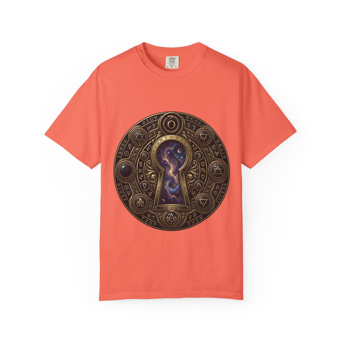 T-shirt - Celestial Keyhole Galaxy | Occult Alchemical Gold