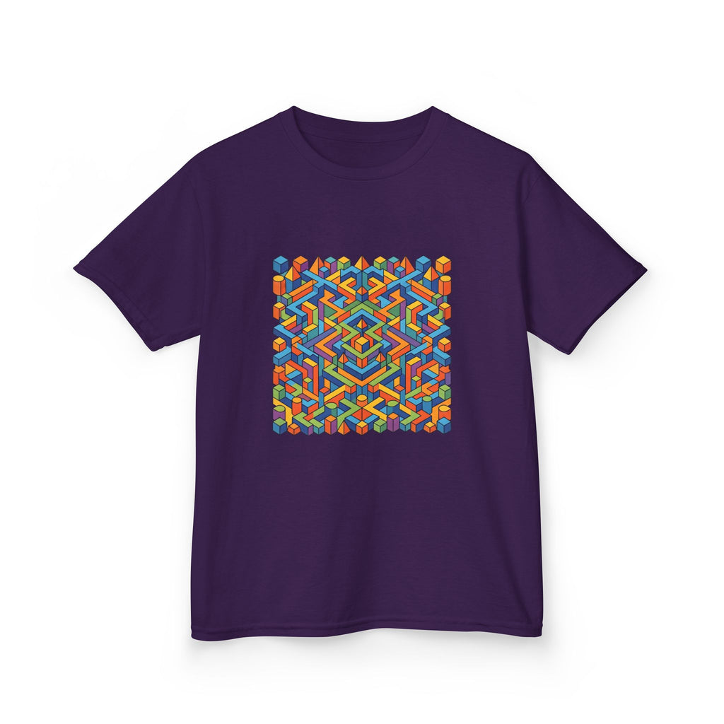 Kids T-Shirt - Colorful Isometric Optical Illusion Maze