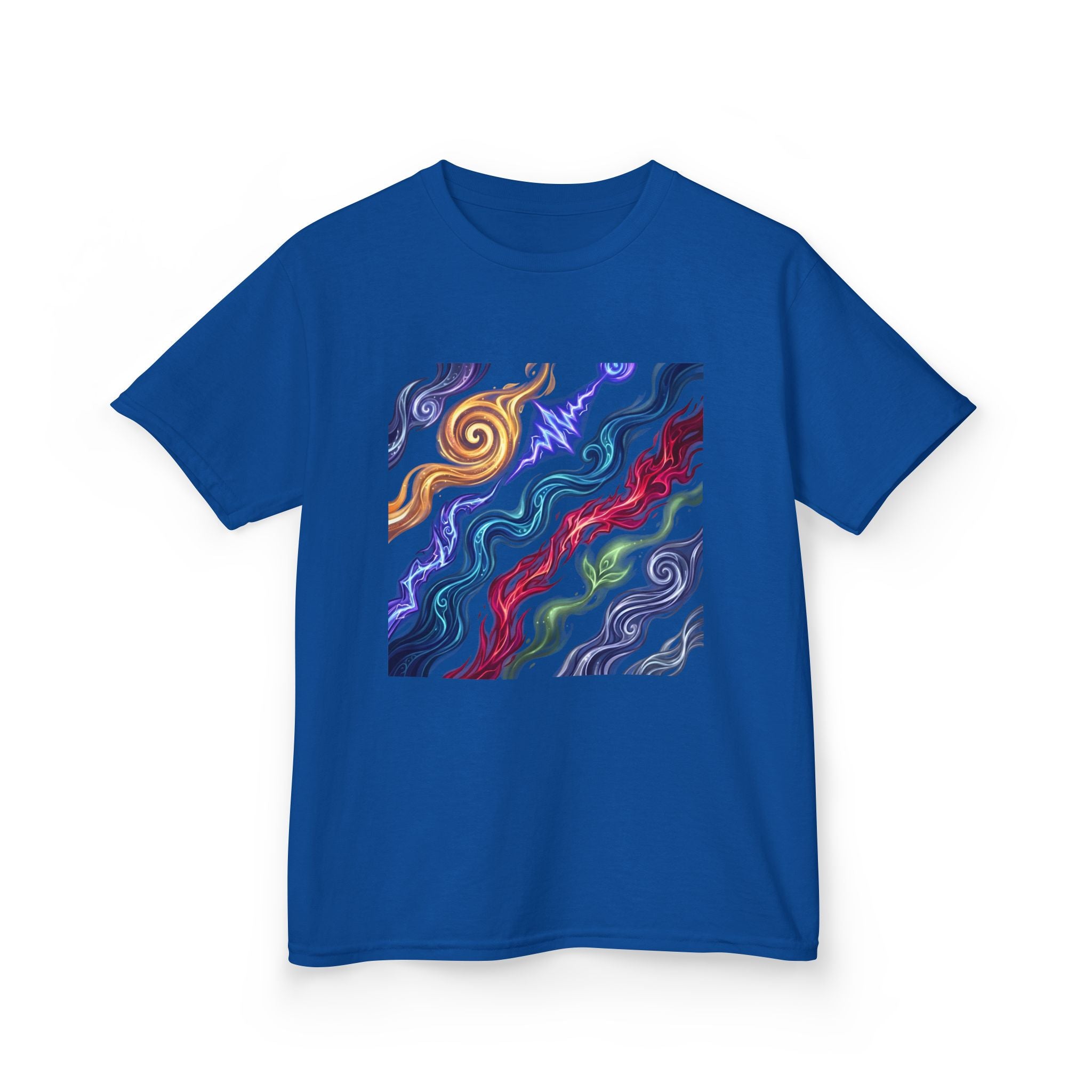 Kids Tee - Vibrant Elemental Magic Energy | Fantasy Glow