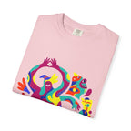 Garment-Dyed T-shirt - Joyful Abstract Creatures | Whimsical Graphic