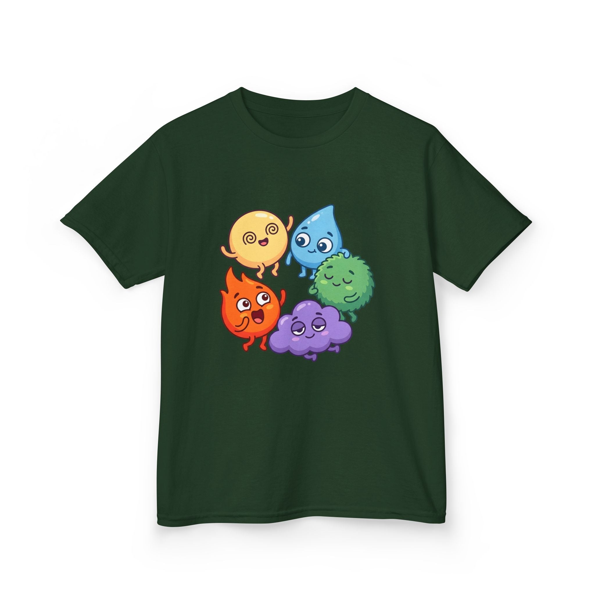 Kids Heavy Cotton Tee - Cute Whimsical Elemental Characters