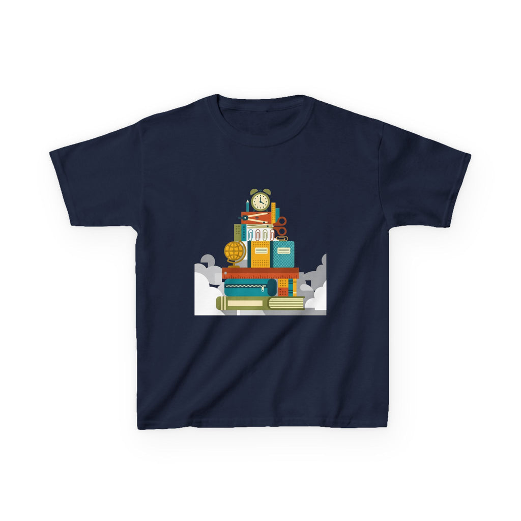Kids Tee - Flat Vector School Supplies Stack | Back to School 2026