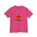 Kids T-Shirt - Apple On Wheels Graphic | Whimsical Fruit Car