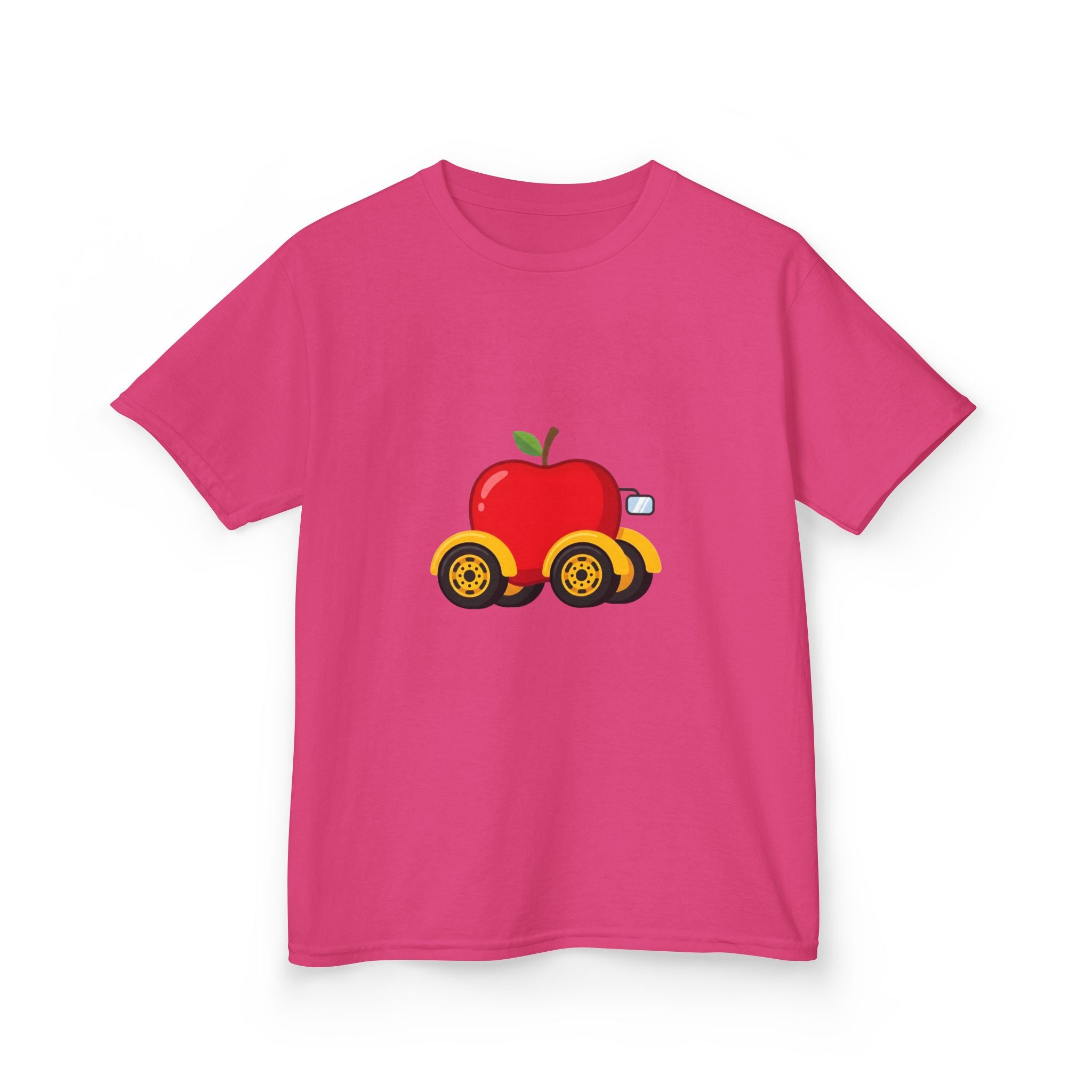 Kids T-Shirt - Apple On Wheels Graphic | Whimsical Fruit Car