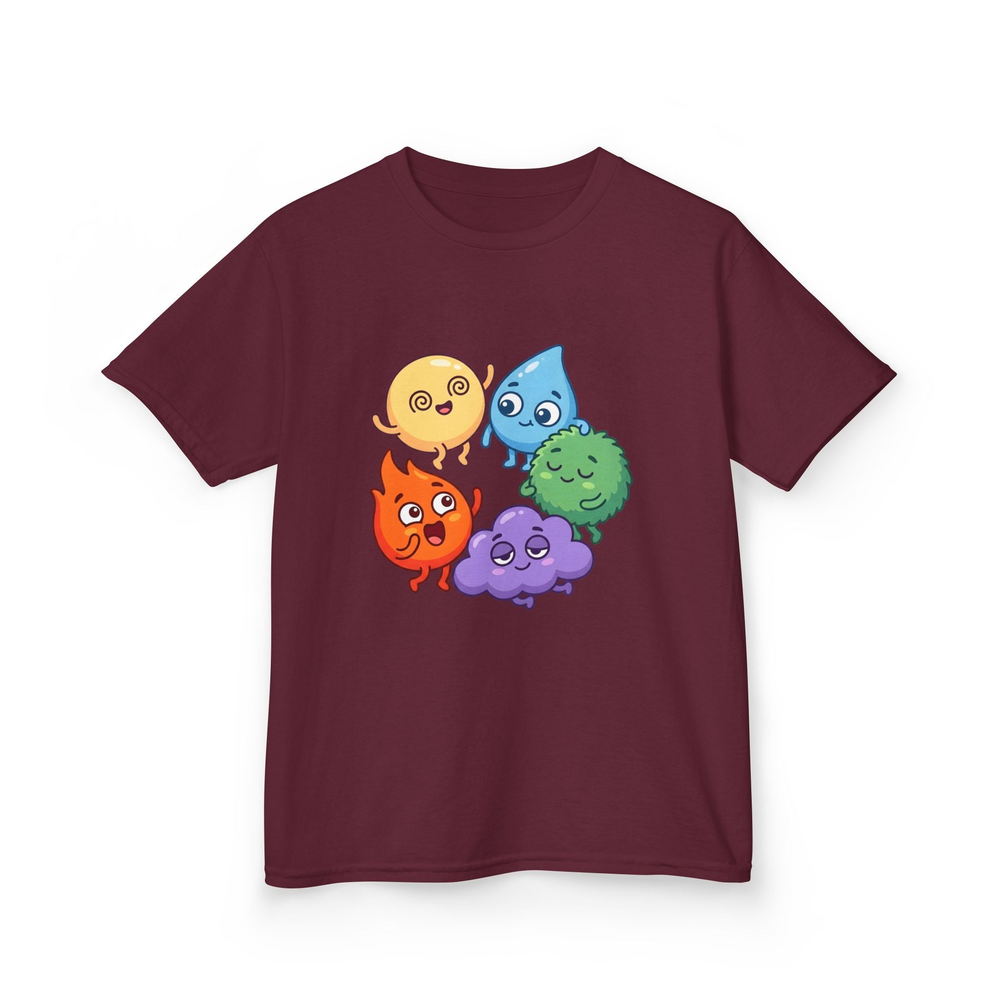 Kids Heavy Cotton Tee - Cute Whimsical Elemental Characters