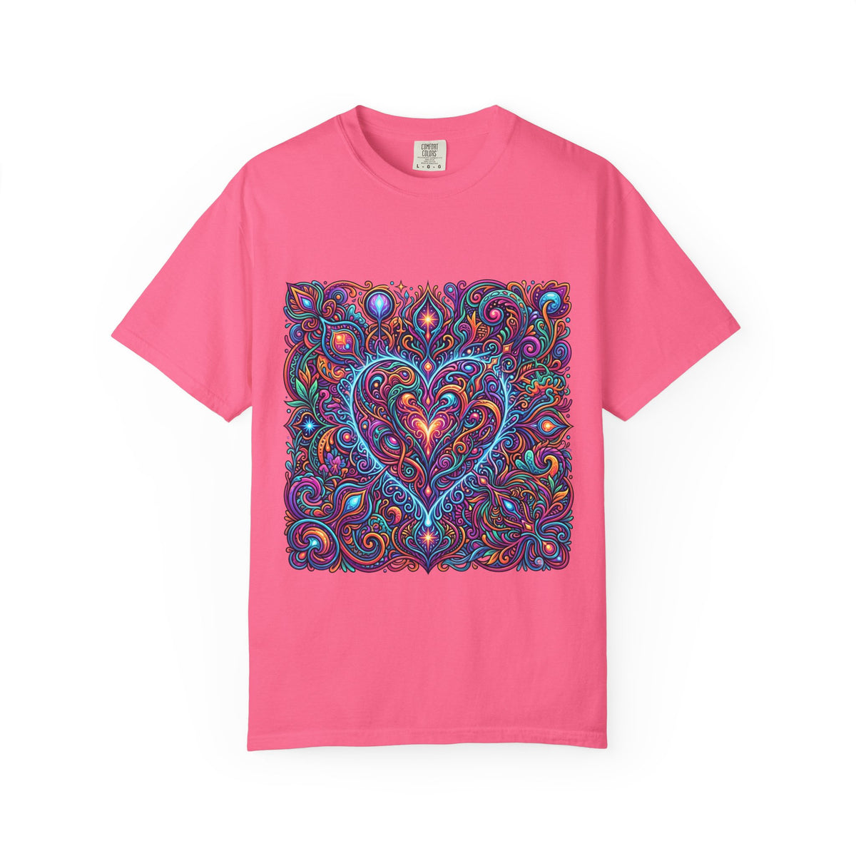 Unisex Garment-Dyed T-shirt - Cosmic Love | Psychedelic Heart Art