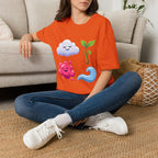 Cute Nature T-Shirt - Whimsical Cloud Sprout Wave Design | Unisex