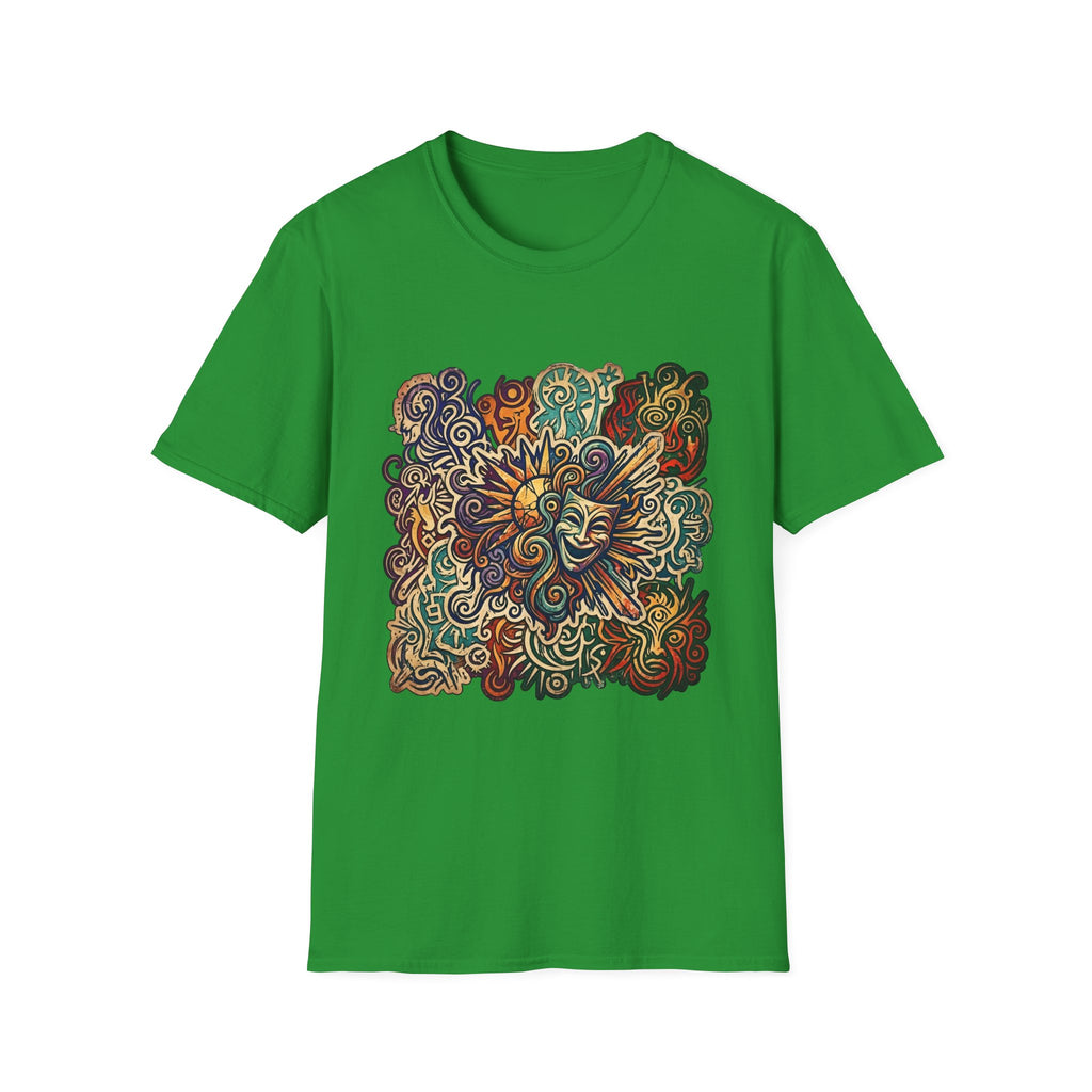 Unisex T-Shirt - Retro Psychedelic Theater Comedy Mask | Abstract Art