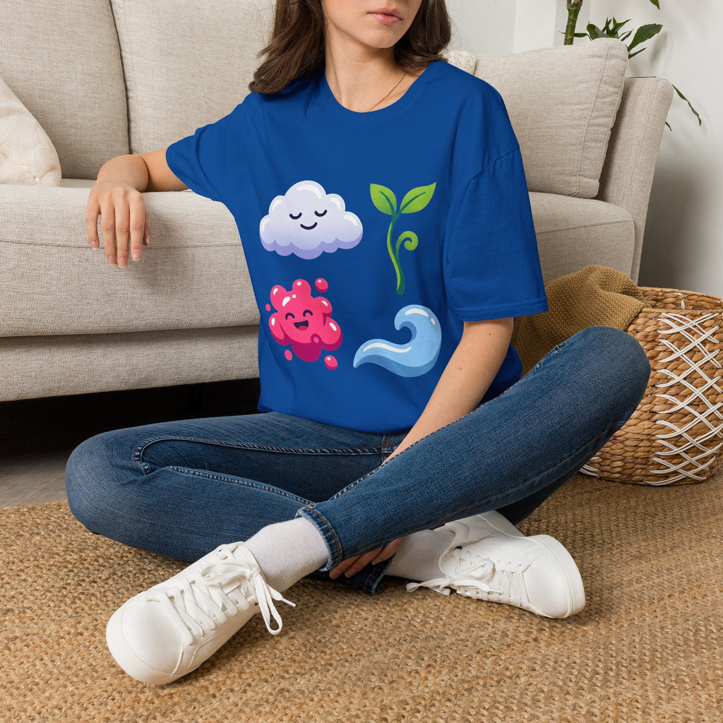 Cute Nature T-Shirt - Whimsical Cloud Sprout Wave Design | Unisex