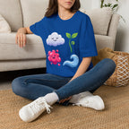 Cute Nature T-Shirt - Whimsical Cloud Sprout Wave Design | Unisex