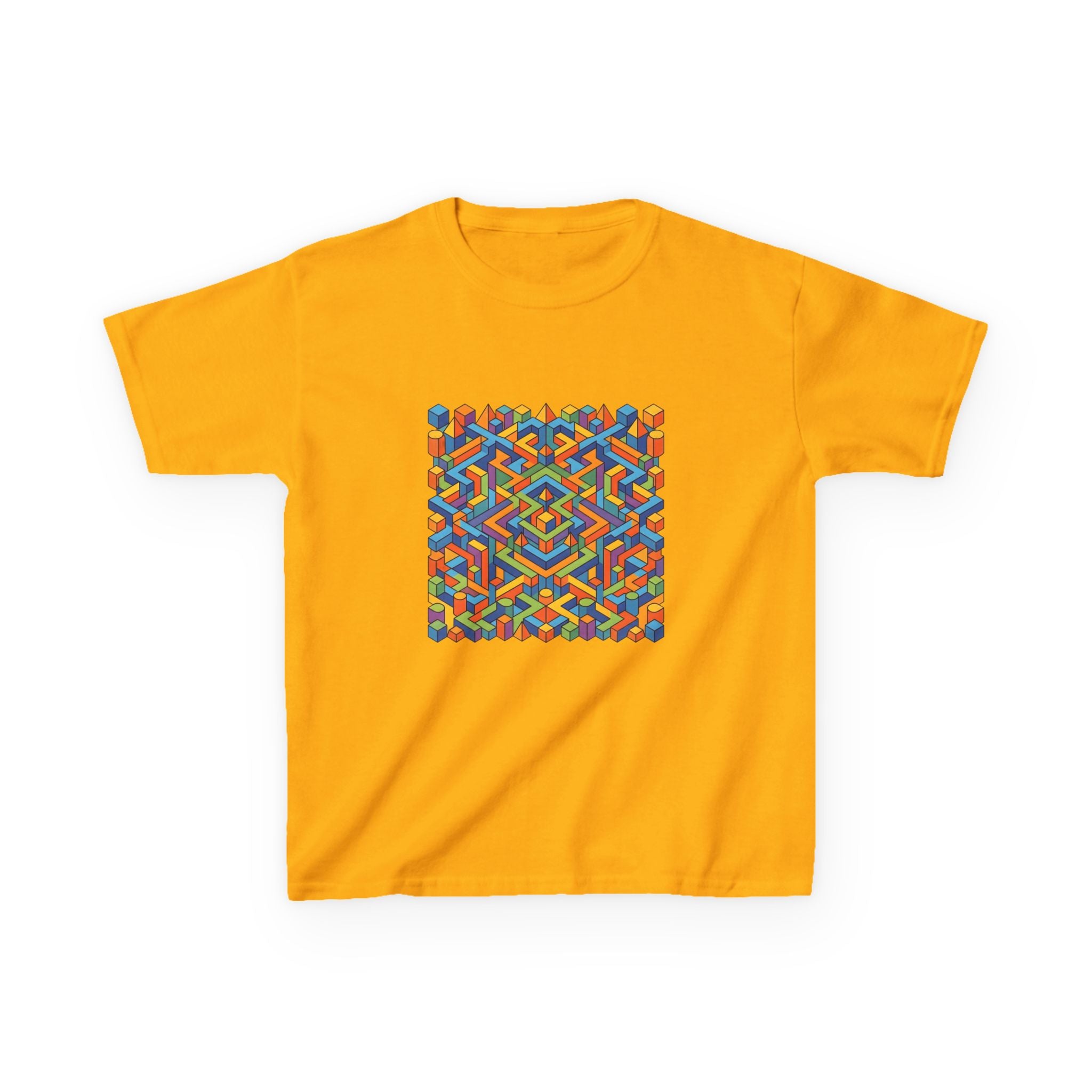 Kids T-Shirt - Colorful Isometric Optical Illusion Maze