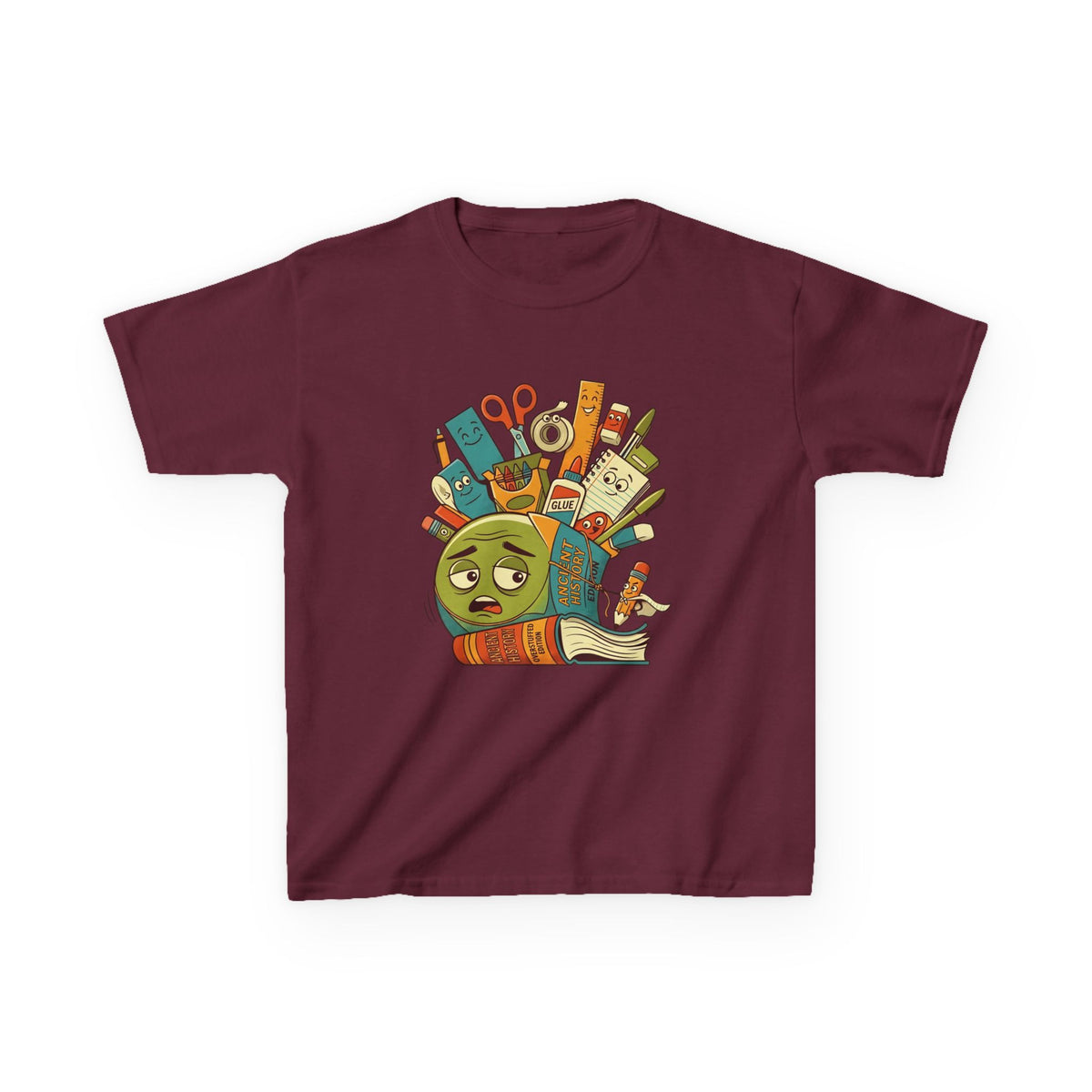 Kids Tee - Ancient History Overstuffed Edition | School Stress Back