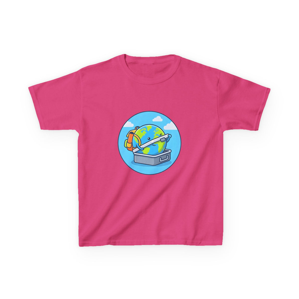 Kids Tee - Cute Earth Travel & School Cartoon Shirt | Adventure