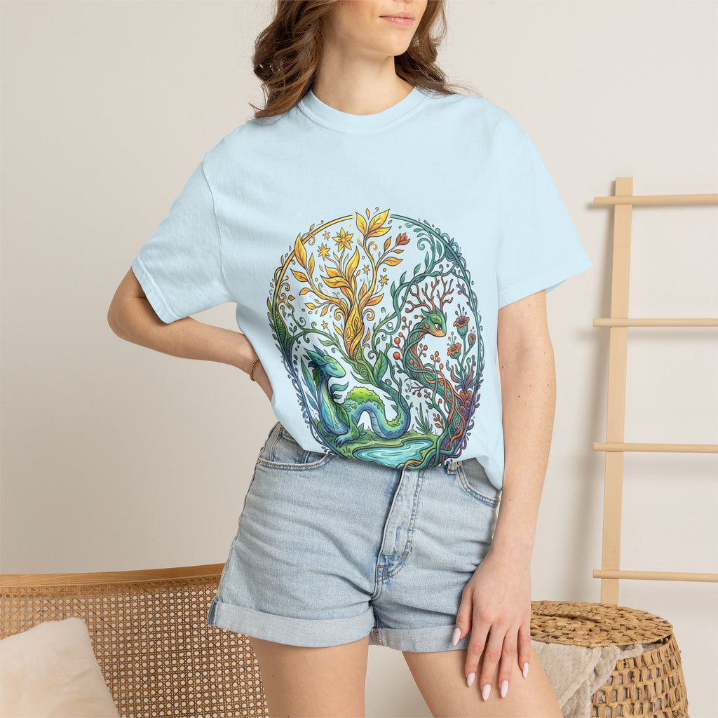 Elemental Dragon Tree T-Shirt - Mystical Nature Art | Comfort Colors