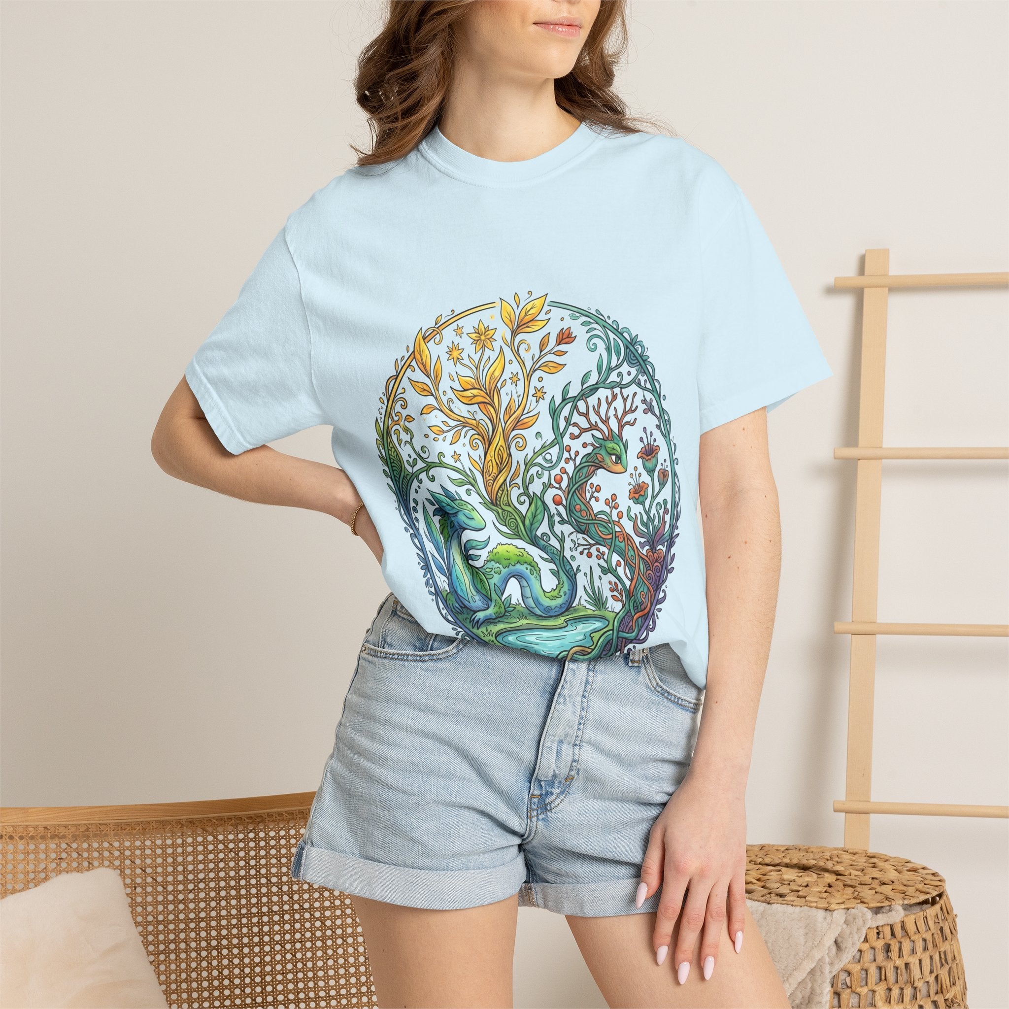 Elemental Dragon Tree T-Shirt - Mystical Nature Art | Comfort Colors