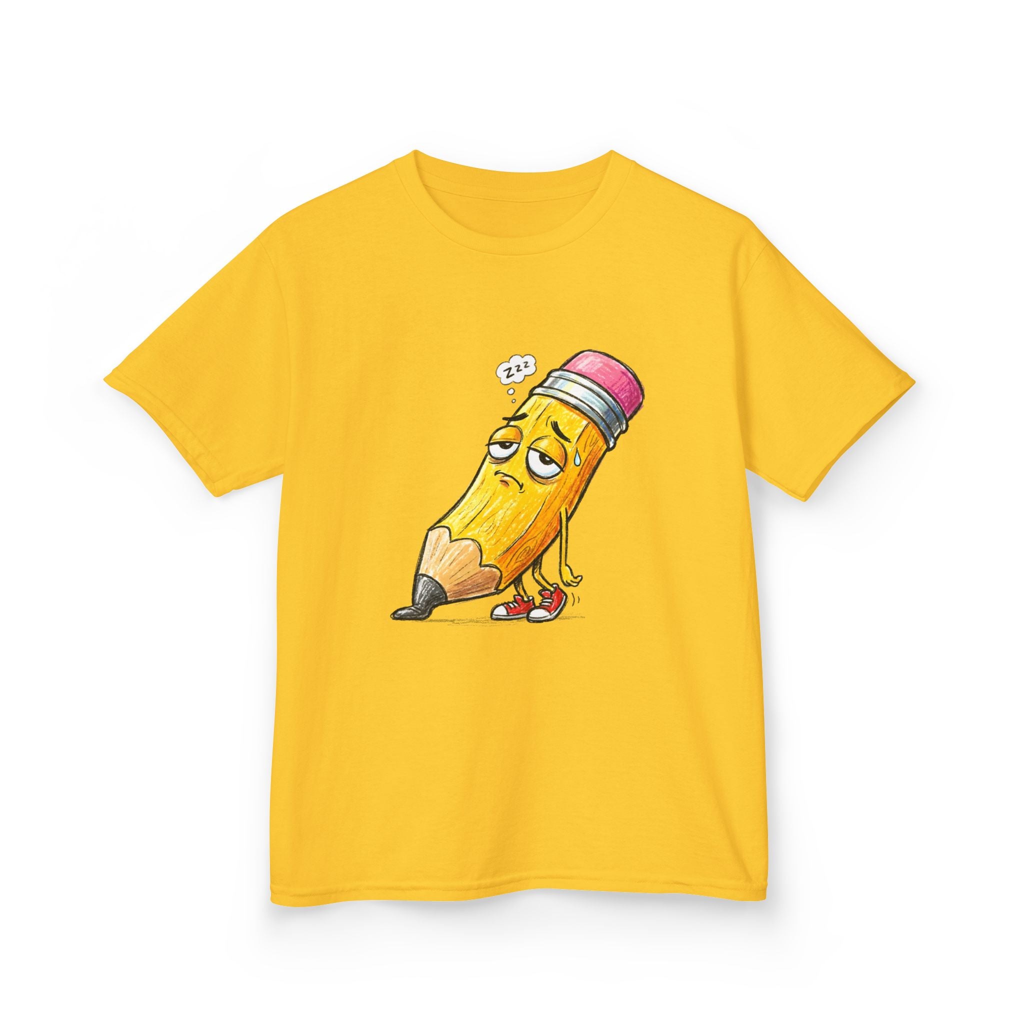 Kids T-Shirt - Tired Pencil Zzz Cartoon | Funny Back to School