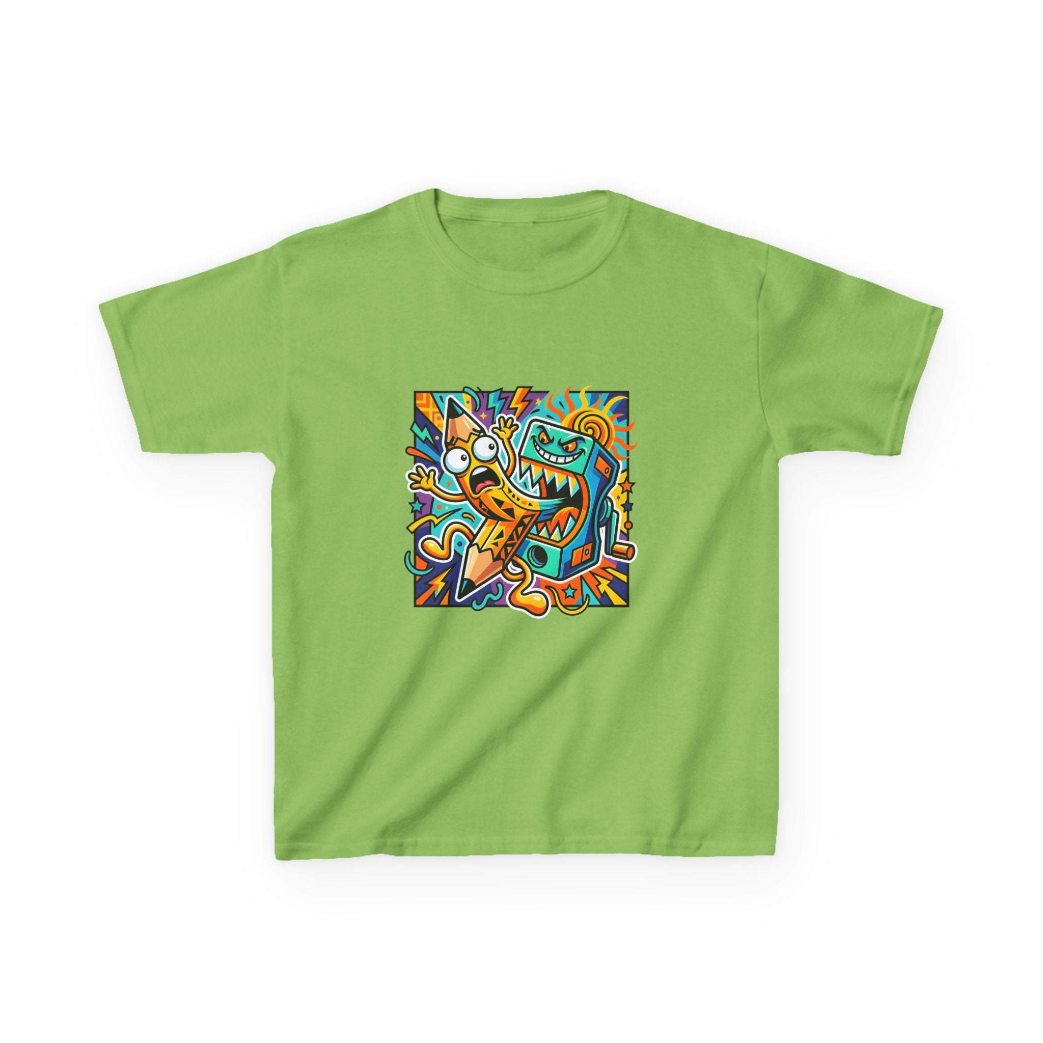Kids Tee - Dynamic School Supplies Cartoon | Back to School Fun
