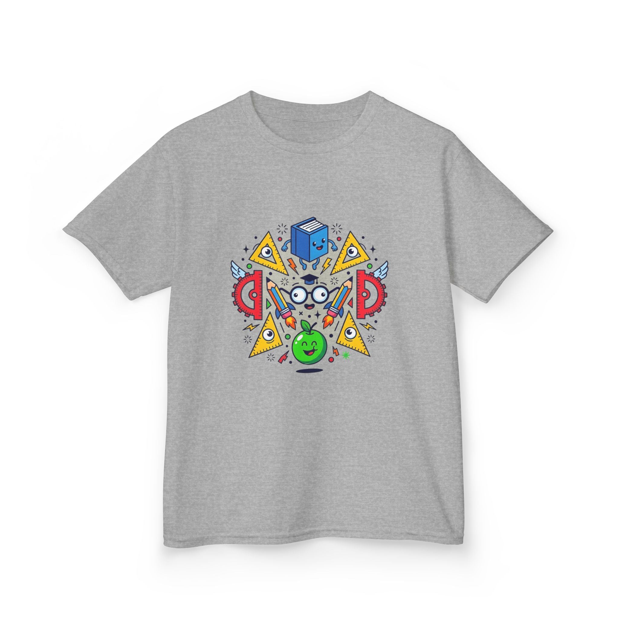 Kids Tee - Cartoon School Supplies & Learning Design | Back to School