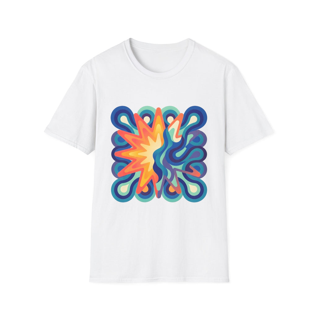Abstract T-Shirt - Psychedelic Starburst Graphic Tee | Dynamic Blue
