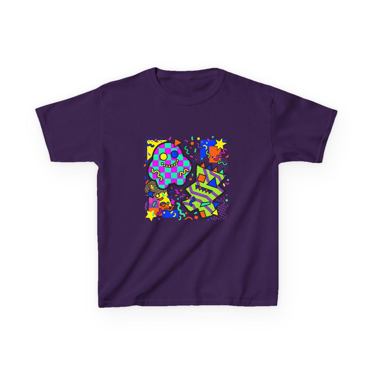 Kids Tee - Playful 90s Geometric Monsters | Retro Abstract