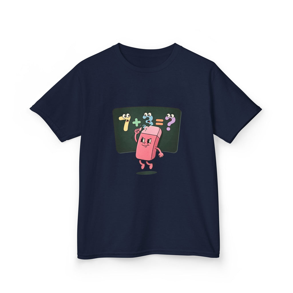 Kids Retro Math Tee - Playful Eraser Addition Problem