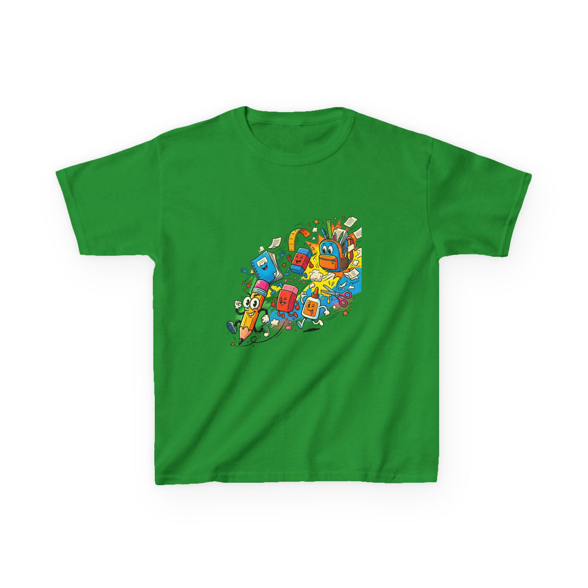 Kids Back to School 2026 Tee - Cartoon School Supplies