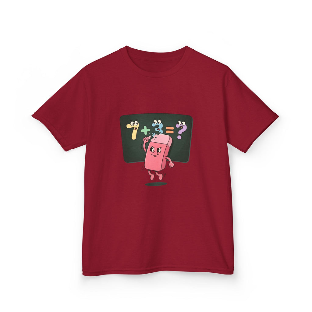 Kids Retro Math Tee - Playful Eraser Addition Problem