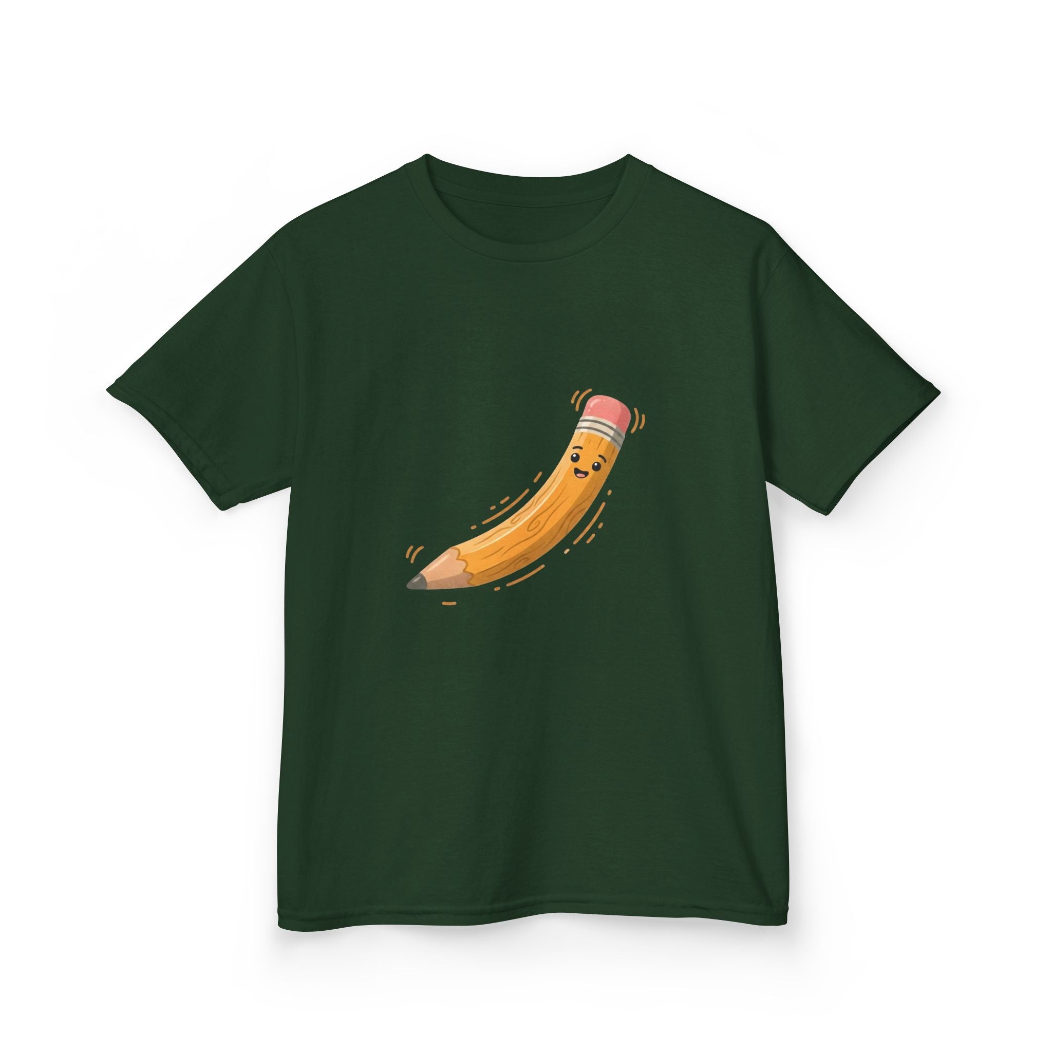 Kids Heavy Cotton Tee - Happy Animated Pencil School Supply | Back to