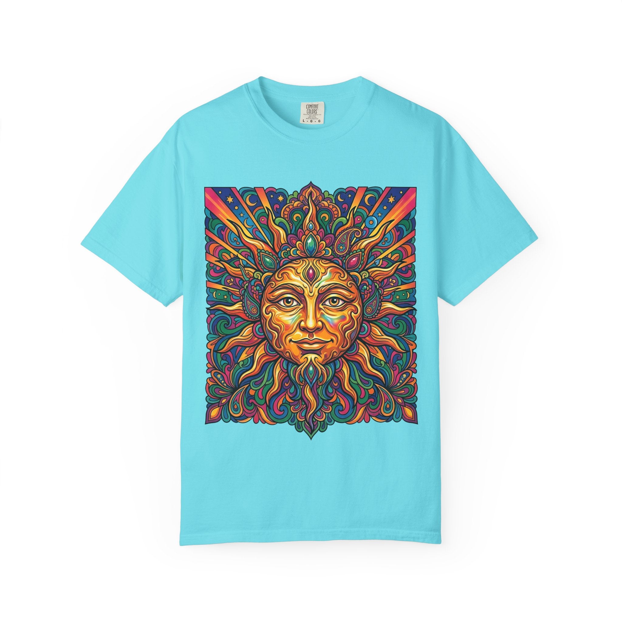 Unisex T-shirt - Psychedelic Sun Boho | Comfort Colors Garment-Dyed