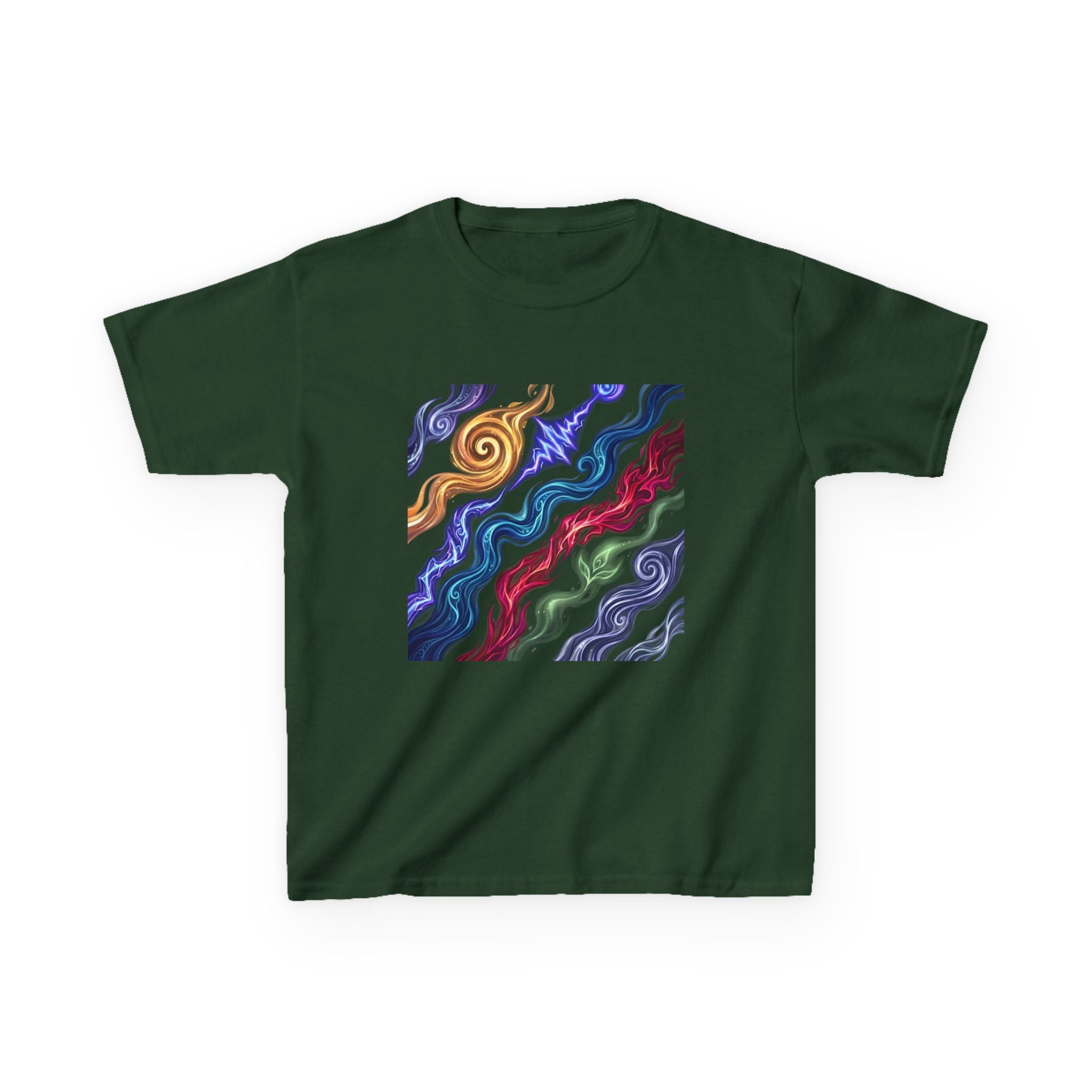 Kids Tee - Vibrant Elemental Magic Energy | Fantasy Glow