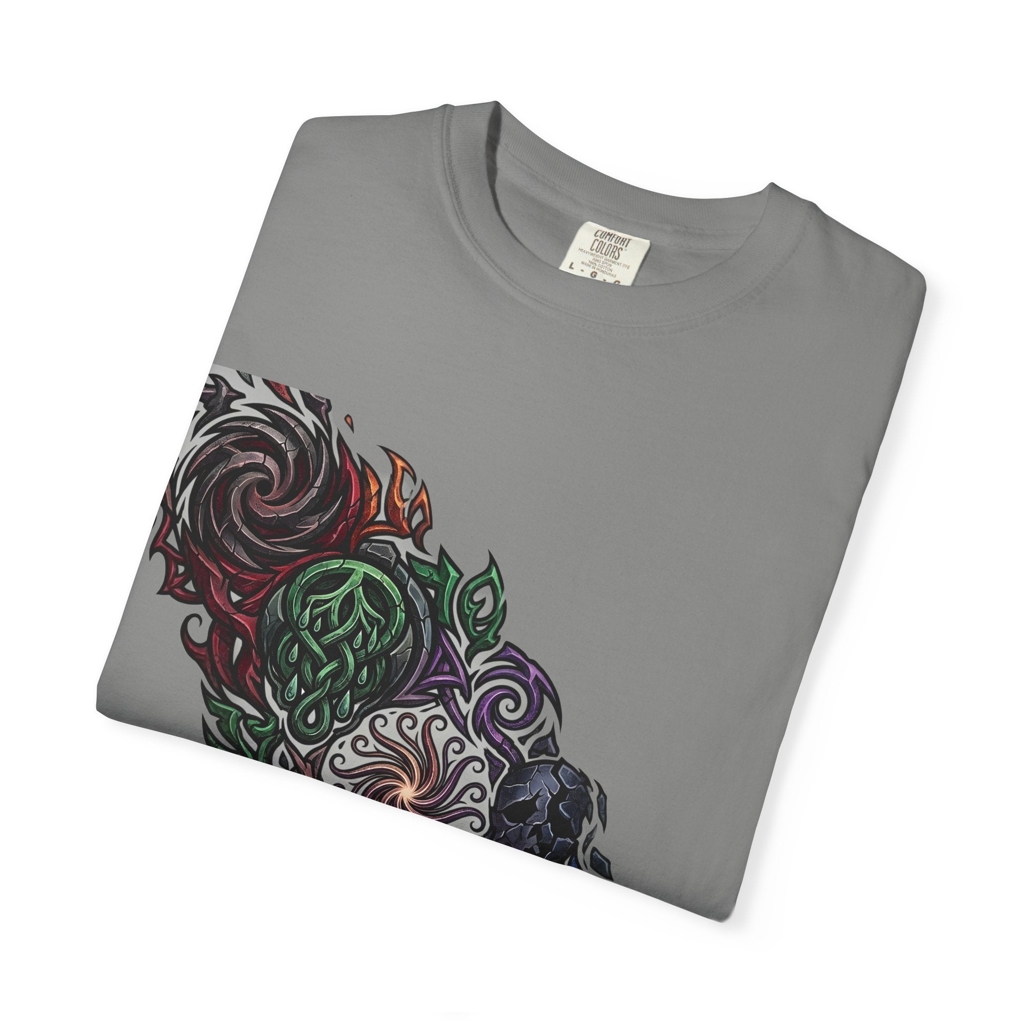 Unisex T-shirt - Dark Fantasy Celtic Skull Ankh | Garment-Dyed