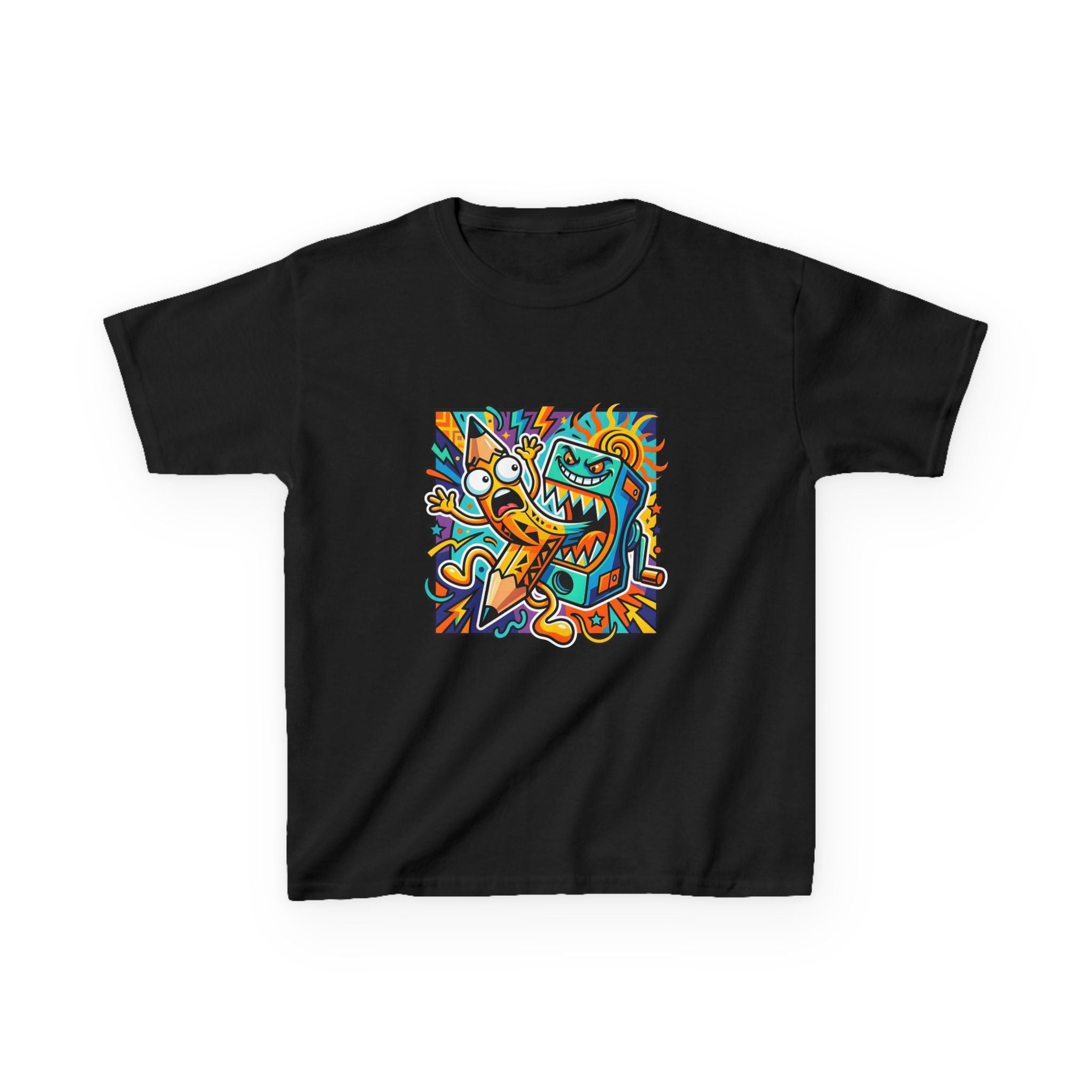 Kids Tee - Dynamic School Supplies Cartoon | Back to School Fun