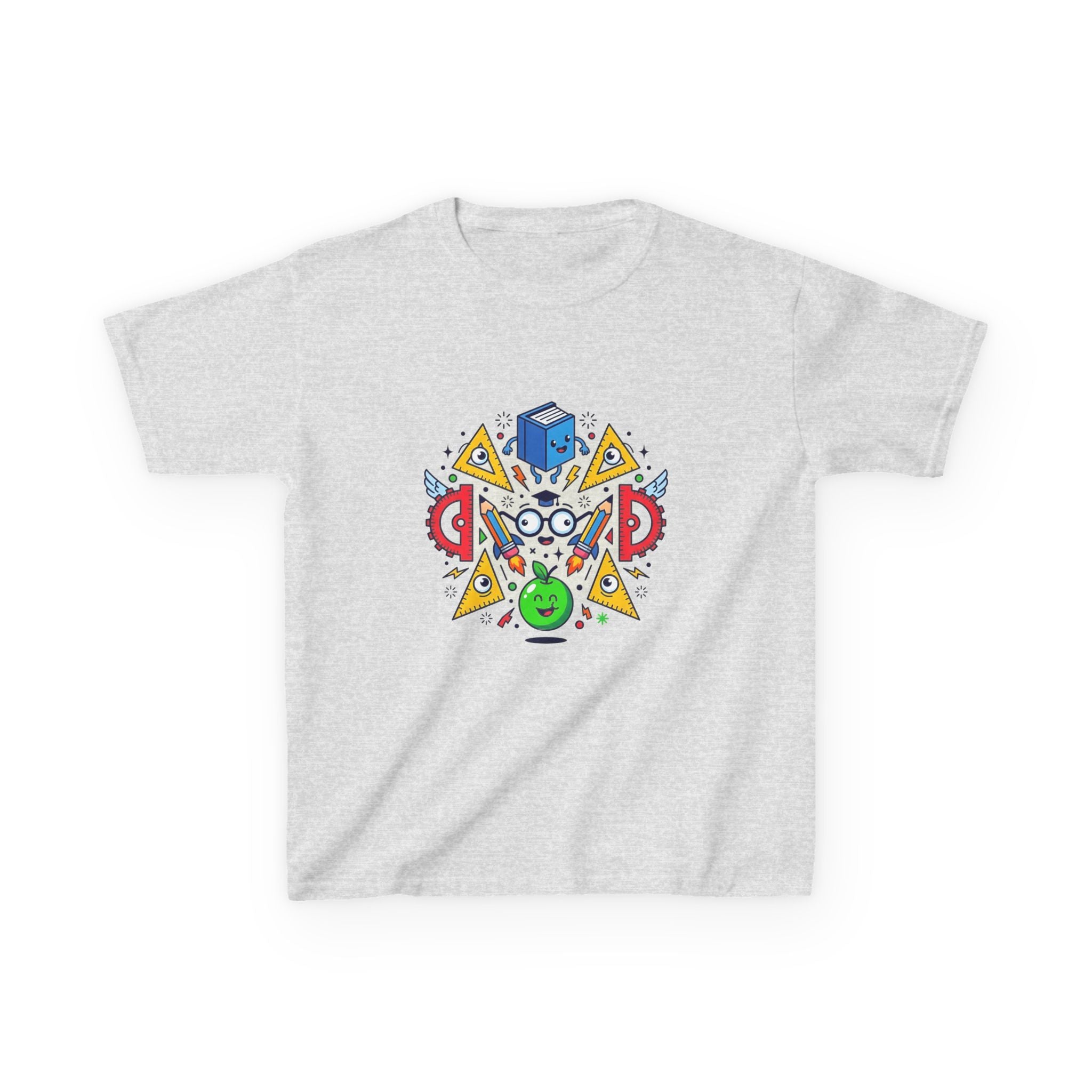 Kids Tee - Cartoon School Supplies & Learning Design | Back to School