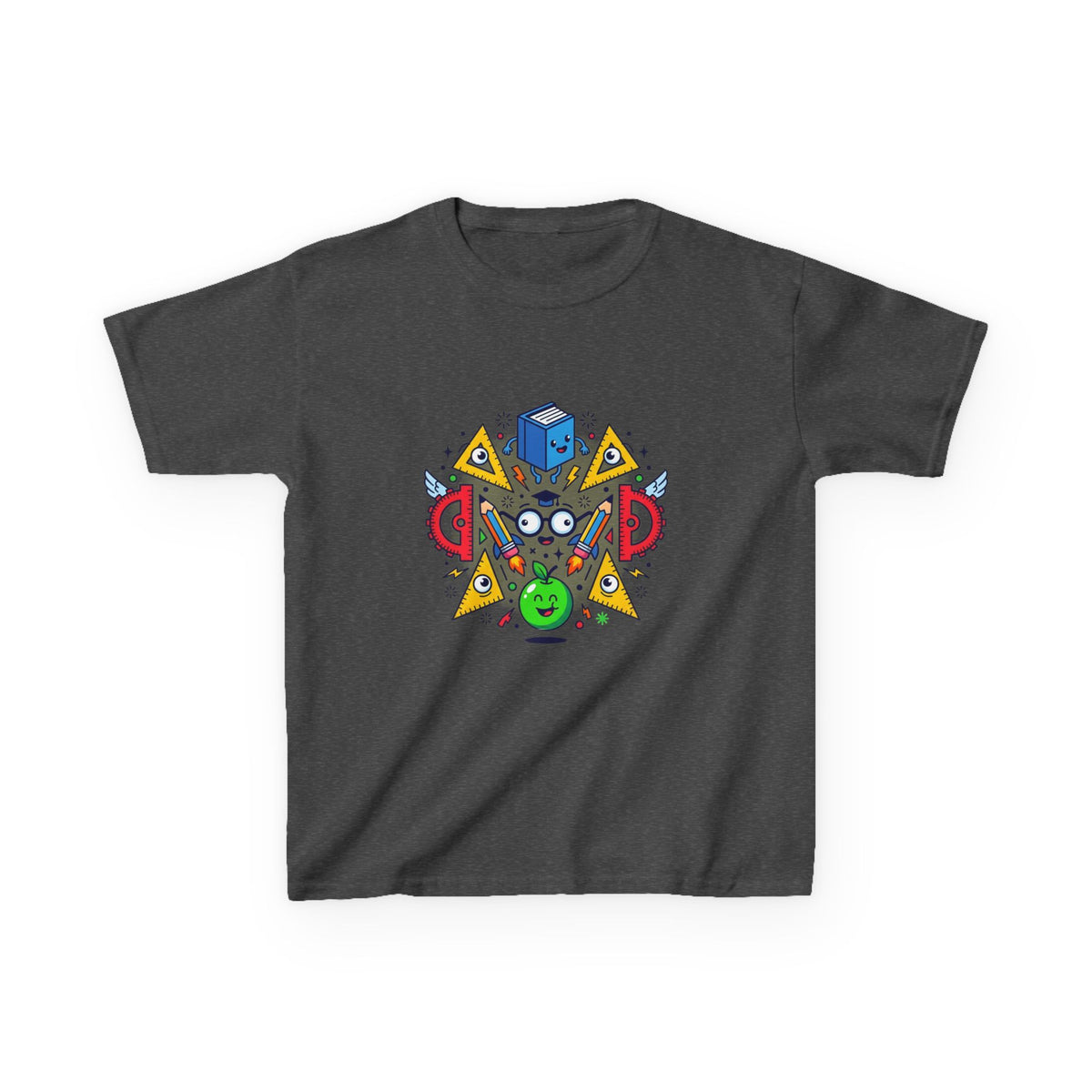 Kids Tee - Cartoon School Supplies & Learning Design | Back to School