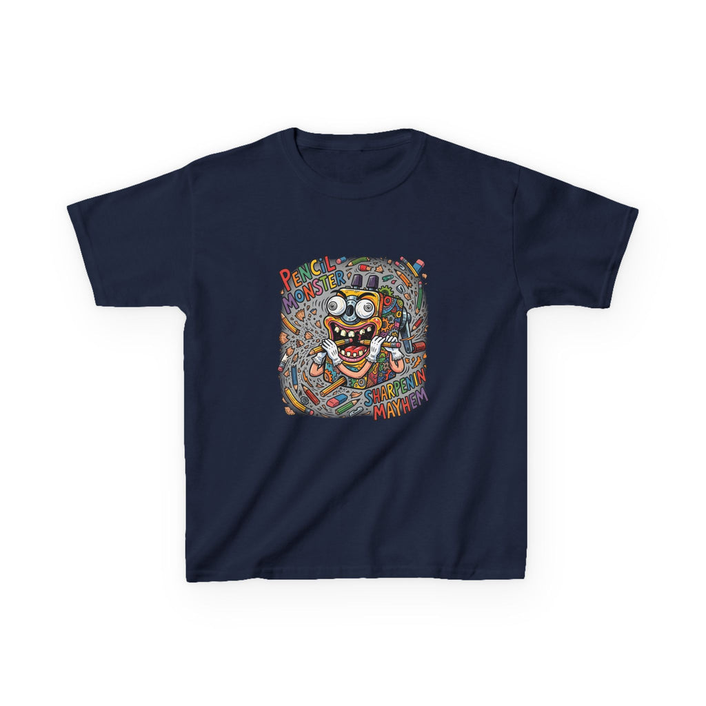 Kids Tee - Pencil Monster "Sharpenin' Mayhem" Cartoon | School