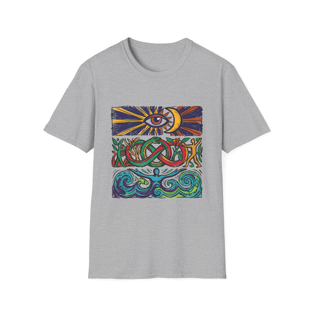 Unisex T-Shirt - Cosmic Folk Art Eye & Snake | Spiritual Nature