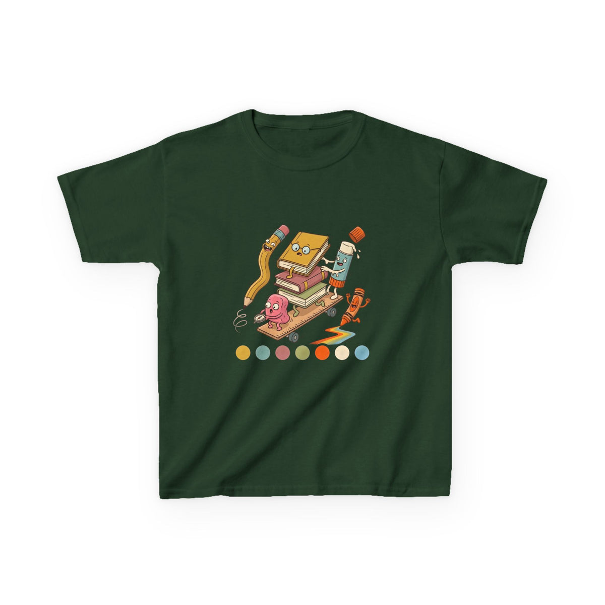 Kids T-Shirt - Cute Cartoon School Supplies | Back to School 2026