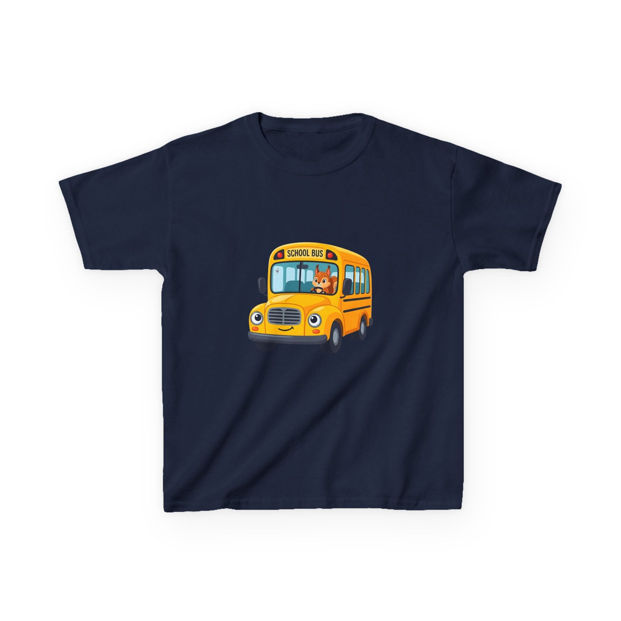 Kids School Bus T-Shirt - Cute Squirrel Driving Cartoon Tee | Back to