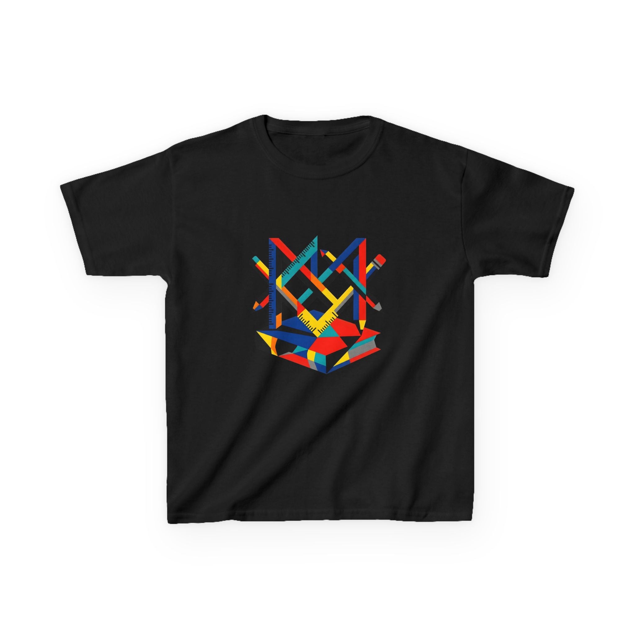 Kids Tee - Bauhaus Geometric Design Tools Graphic | Primary Colors