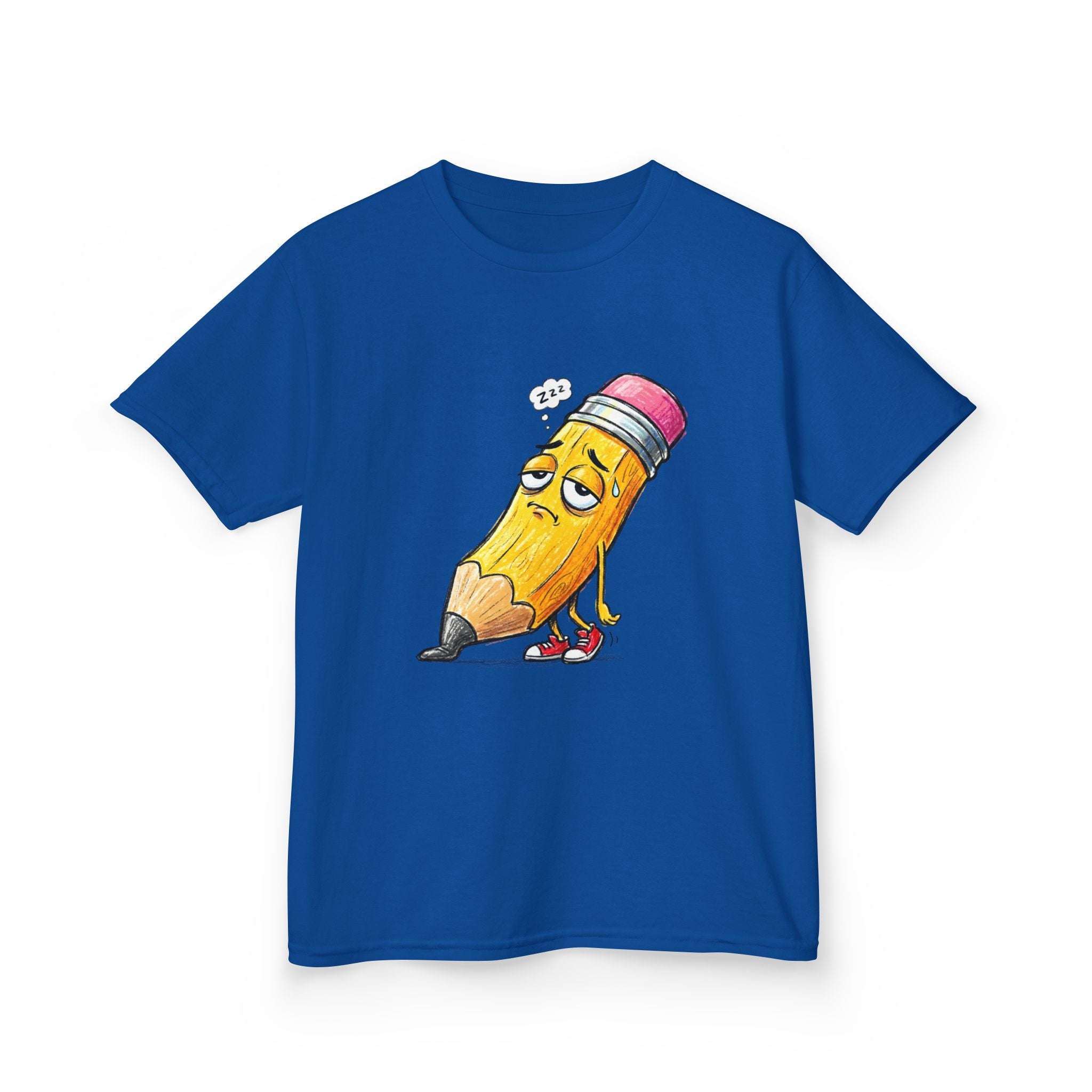 Kids T-Shirt - Tired Pencil Zzz Cartoon | Funny Back to School