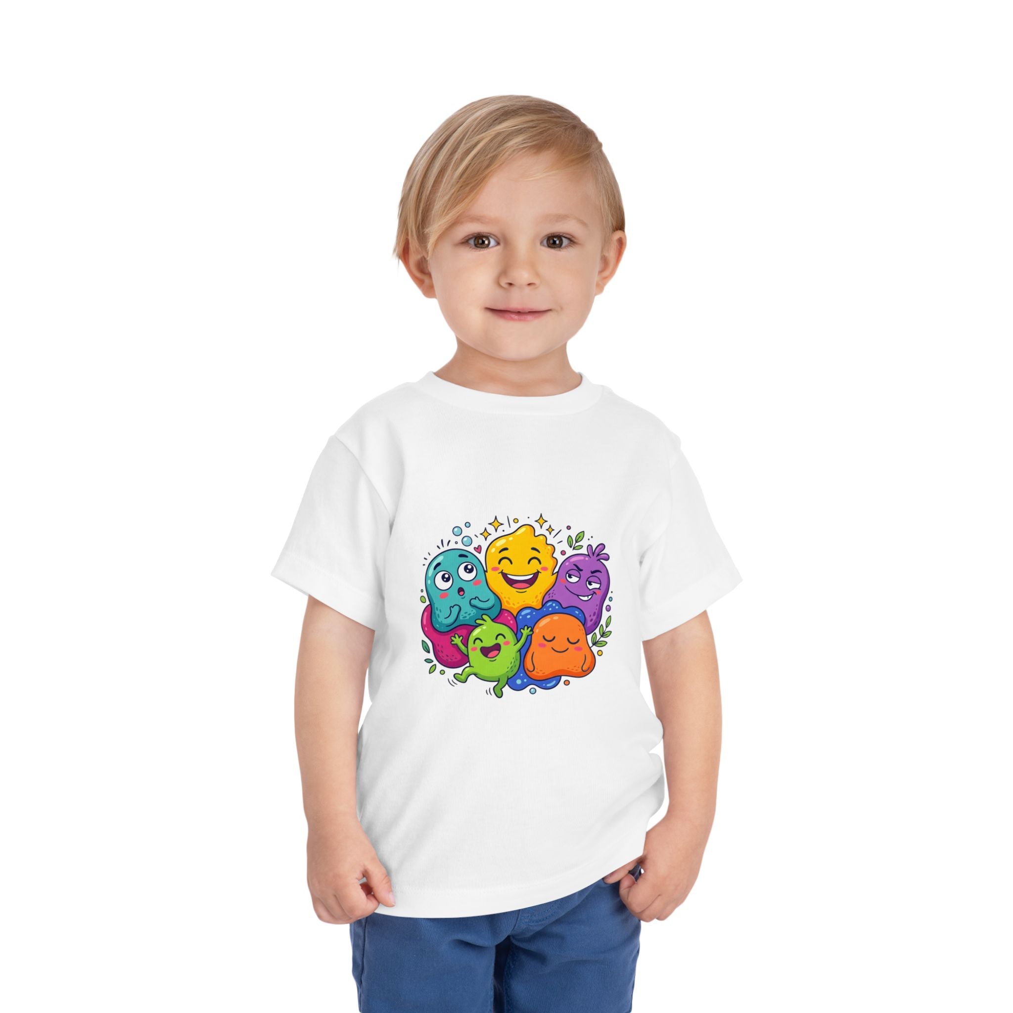 Toddler Monster Tee - Cute Happy Colorful Cartoon Kids Shirt
