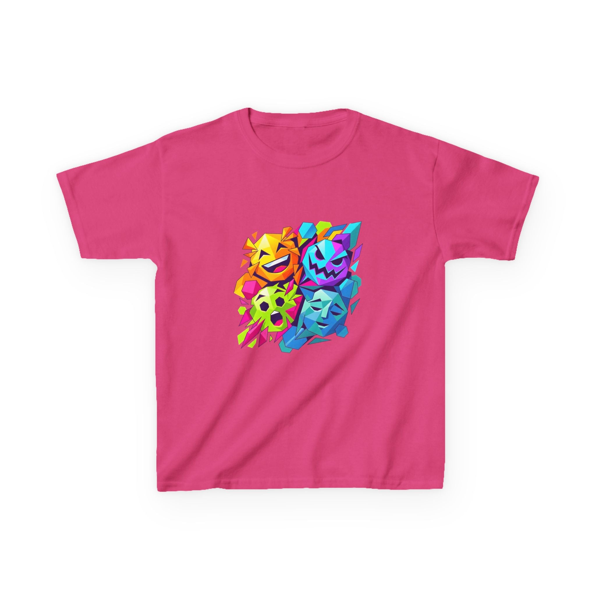 Kids T-Shirt - Vibrant Geometric Faces | Abstract Art